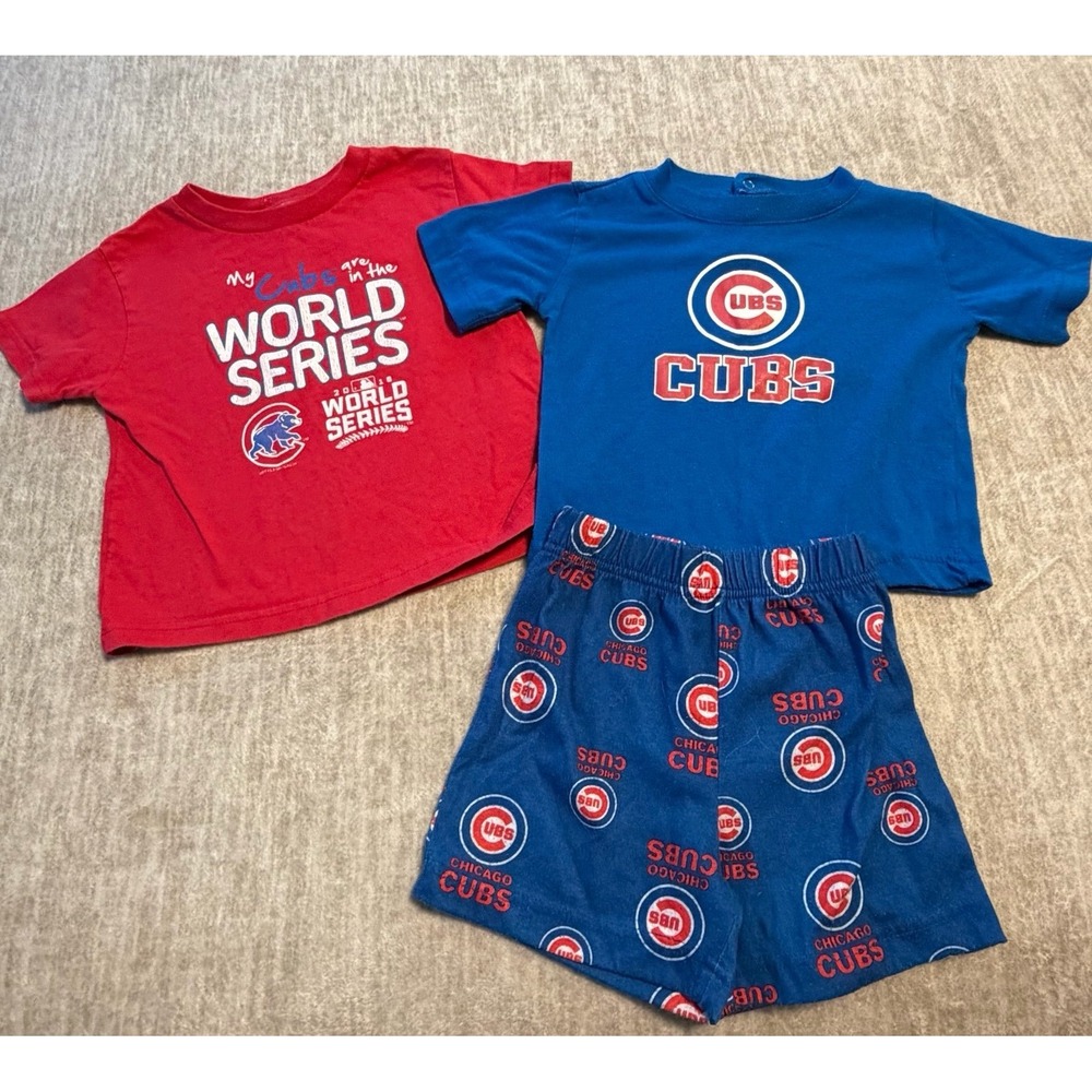Chicago Cubs Toddler Outfit Set 24M MLB Shirt Shorts Lot Team Athletics